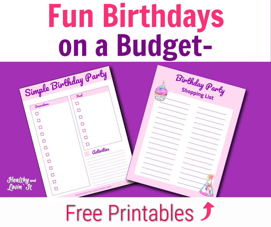 Printable Party Planner - Plan a Simple Inexpensive Birthday Party