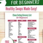 clean eating grocery list for beginners free printable