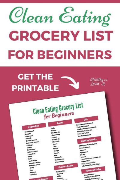 free printable clean eating grocery list
