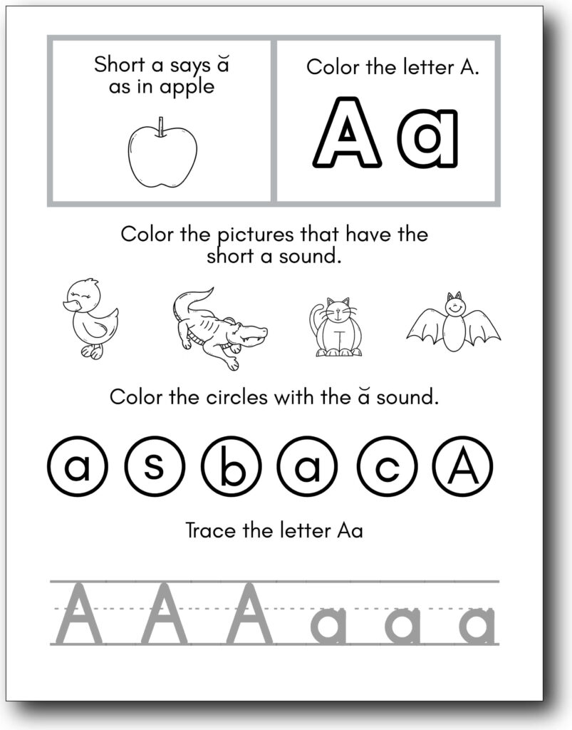 Letter A Worksheets for Kindergarten (Can Work for First or Second ...