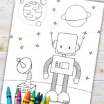 free printable robot coloring page
