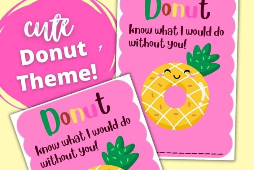 printable donut valentines