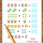 easter addition worksheet for kids