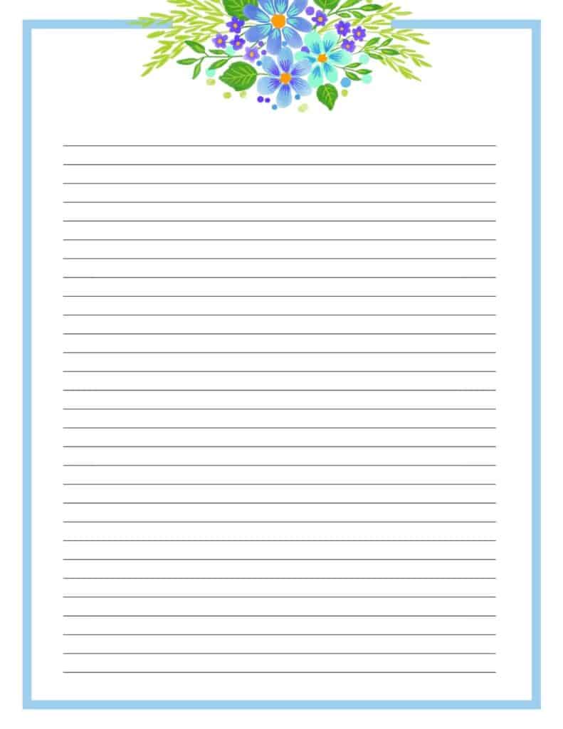 Free Blank and Lined Writing Paper with Border - Writing