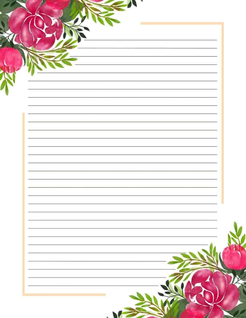 Pretty Lined Paper Printable {FREE Spring Stationery!!) - The Art Kit
