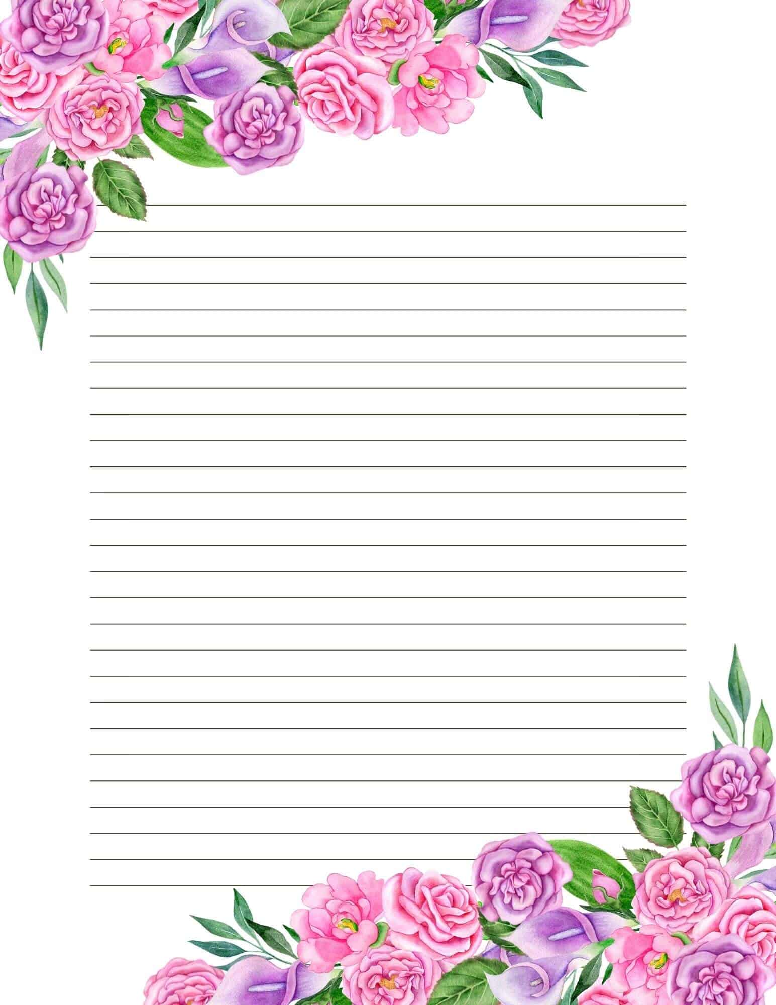 Printable Letter Paper - Lots of Free Printable Floral Stationery! -  Healthy and Lovin' It