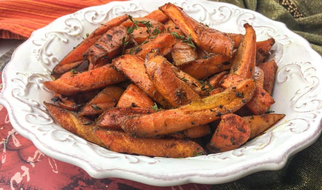 curry roasted carrots for easy healthy Christmas dinner