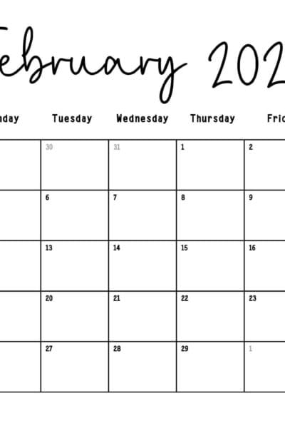 2024 calendar template free minimalist